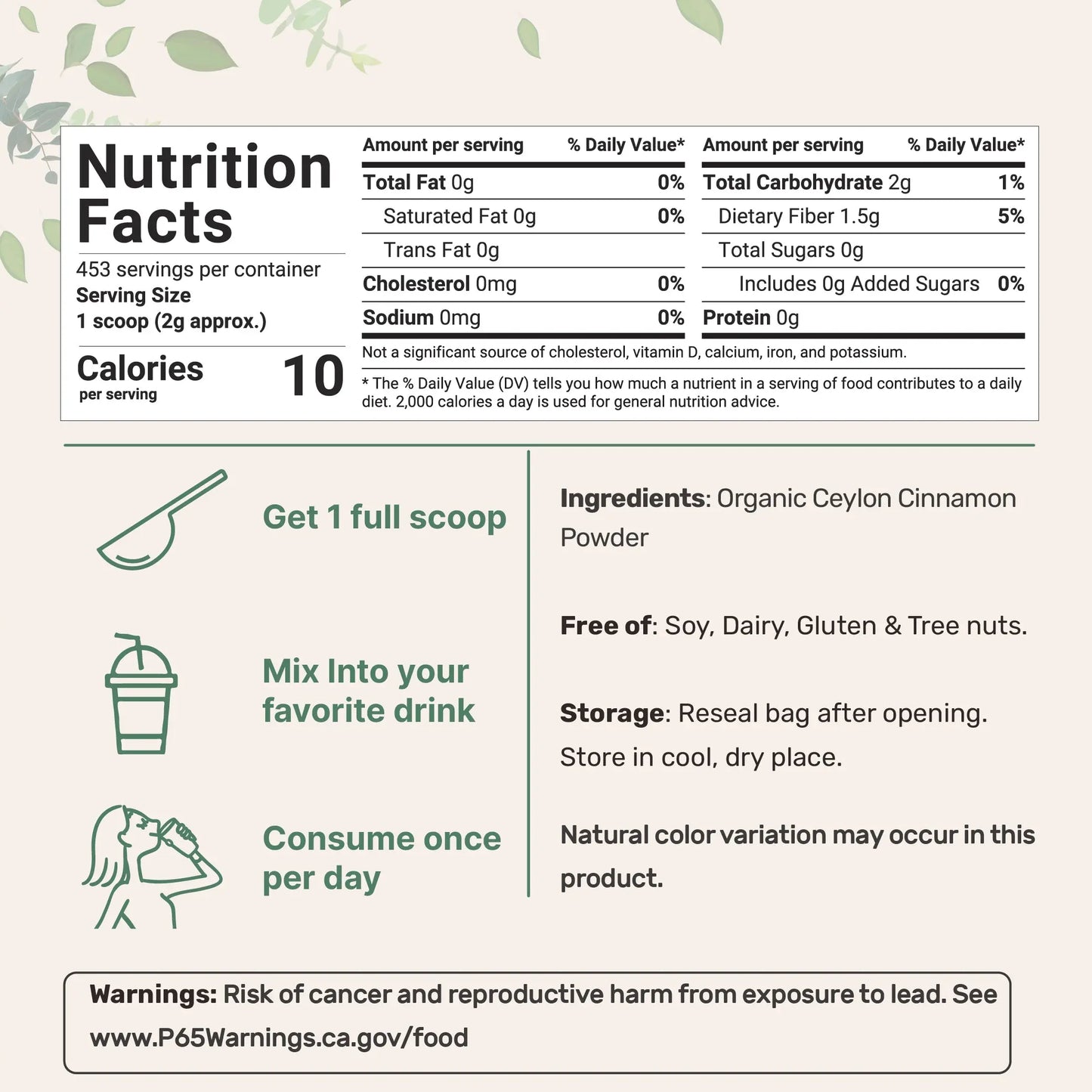 Organic Ceylon Cinnamon Powder